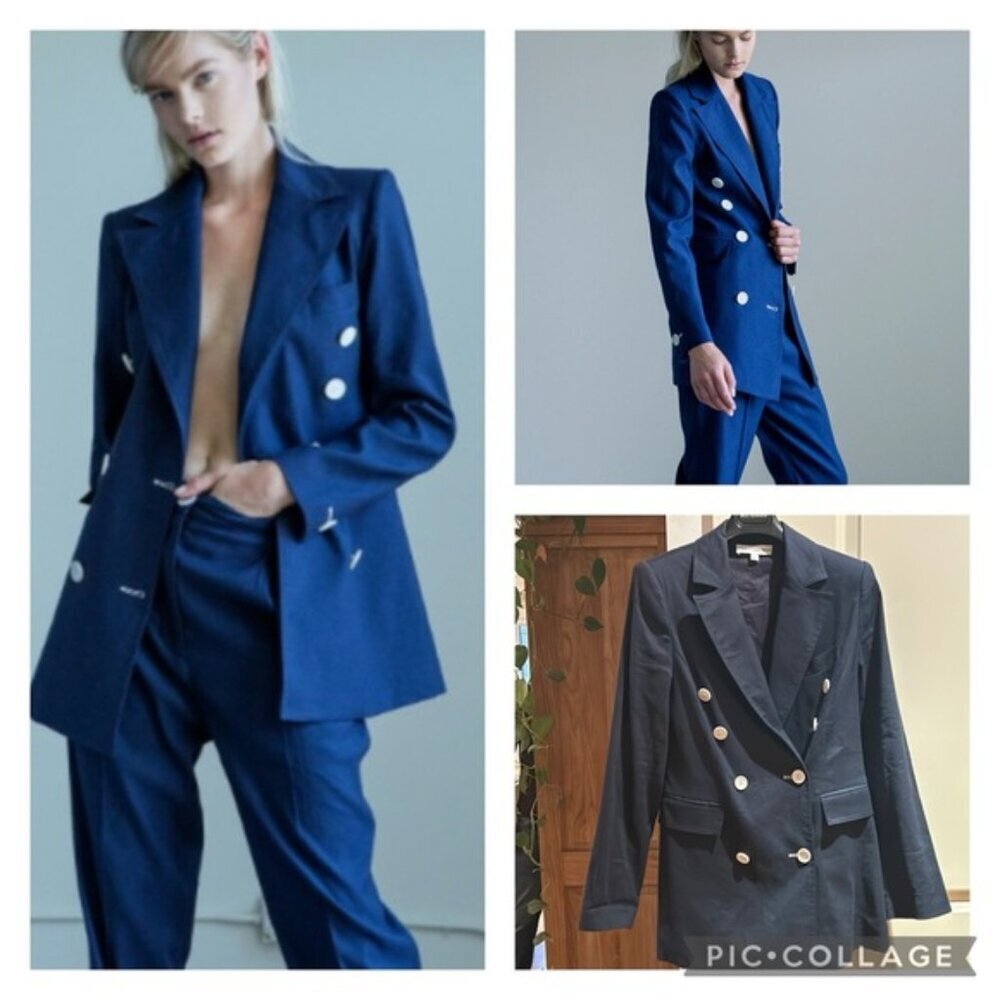 ROBERT RODRIGUEZ 2018 vogue navy blue nautical blazer 8 euc - Picture 1 of 12
